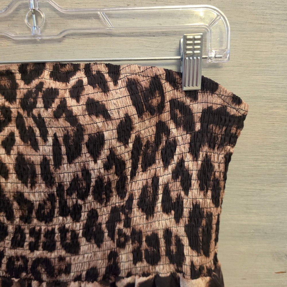 Shein Curve Strapless Leopard Print Wide Leg Jumpsuit Size 1X Good Condition - Picture 3 of 5